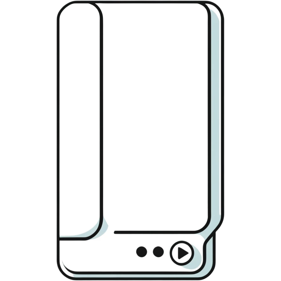 YouTube Shorts logo, black vertical rectangle with rounded corners and white play button in the center emoji