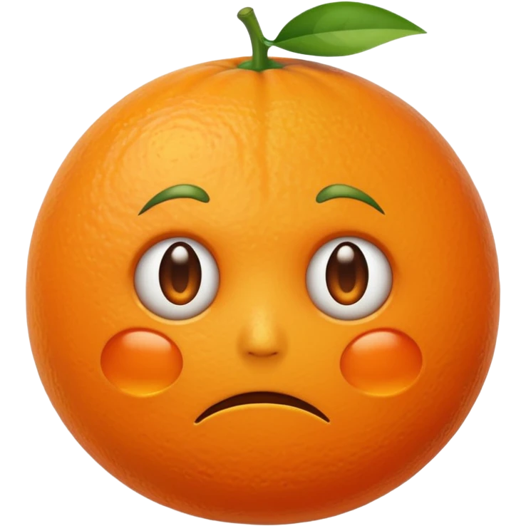 Orange with sad face emoji