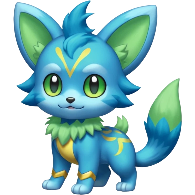 Elemental spritzly spritzee-sprigatito-Shinx-fusion (full body)  emoji