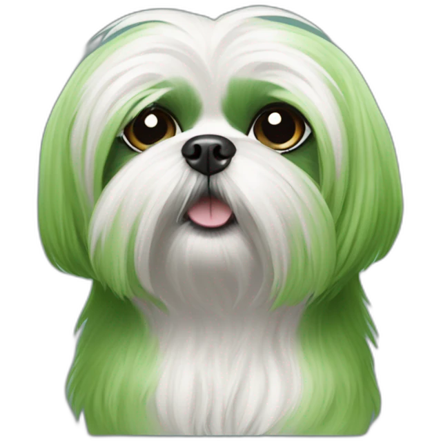 maltese-shih tzu- green monster emoji