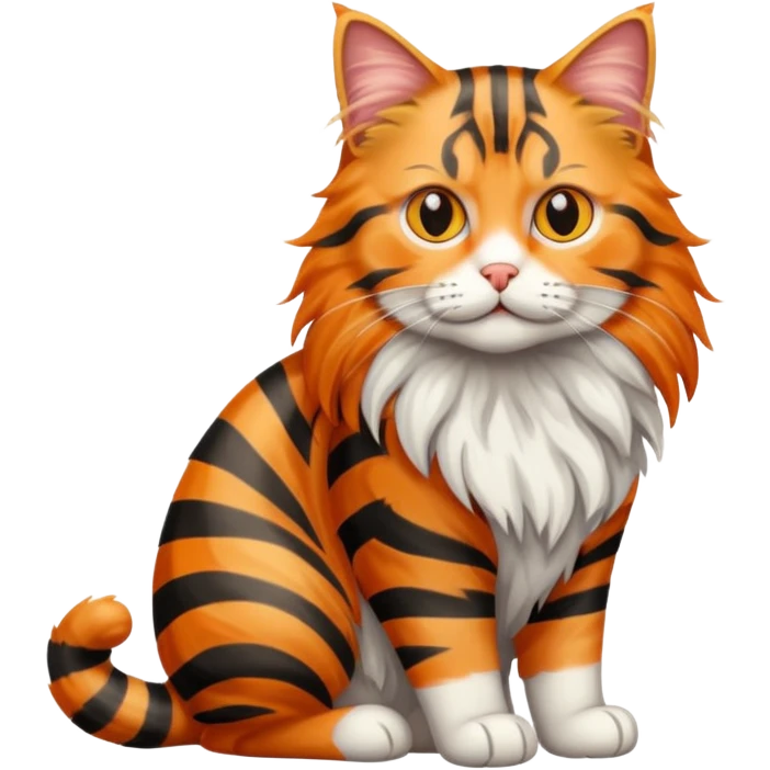 a long haired tabby cat full body emoji