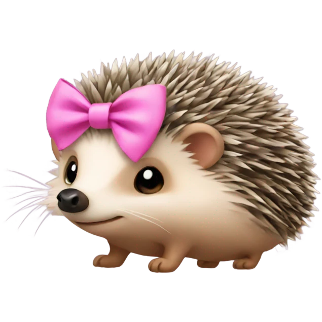 hedgehog with a pink bow emoji