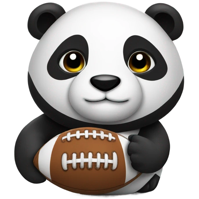 A panda holding a football emoji