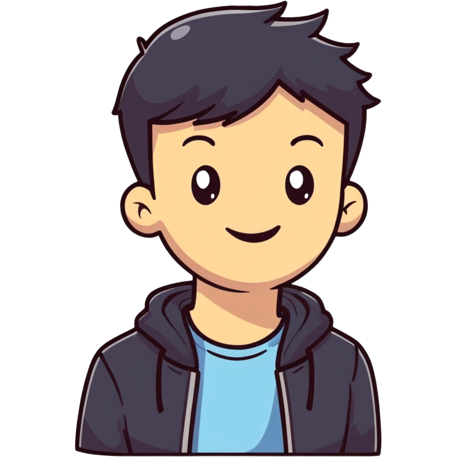 Cute boyfriend character smiling emoji