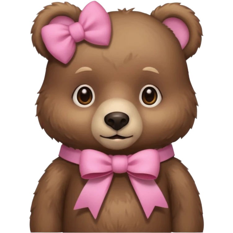 Cozy Bear with a pink bow emoji
