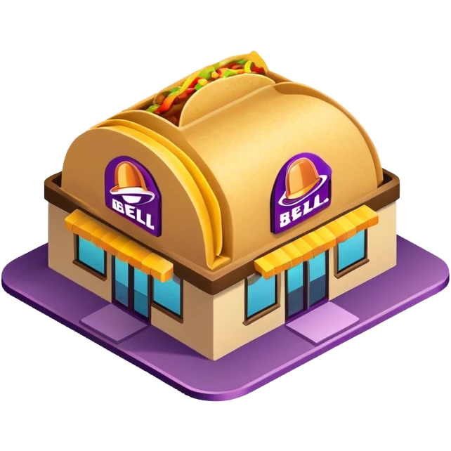 Isometric Taco Bell restaurant  emoji