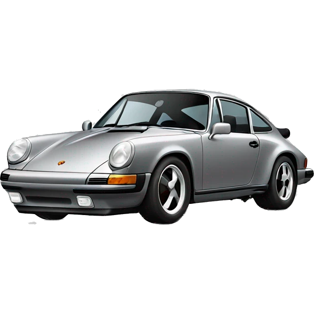 Porsche 911 in gray color  emoji