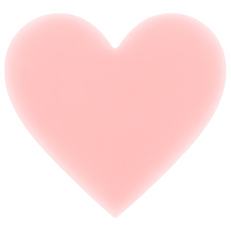 heart with a glowing pastel pink outline, digital illustration, no background emoji