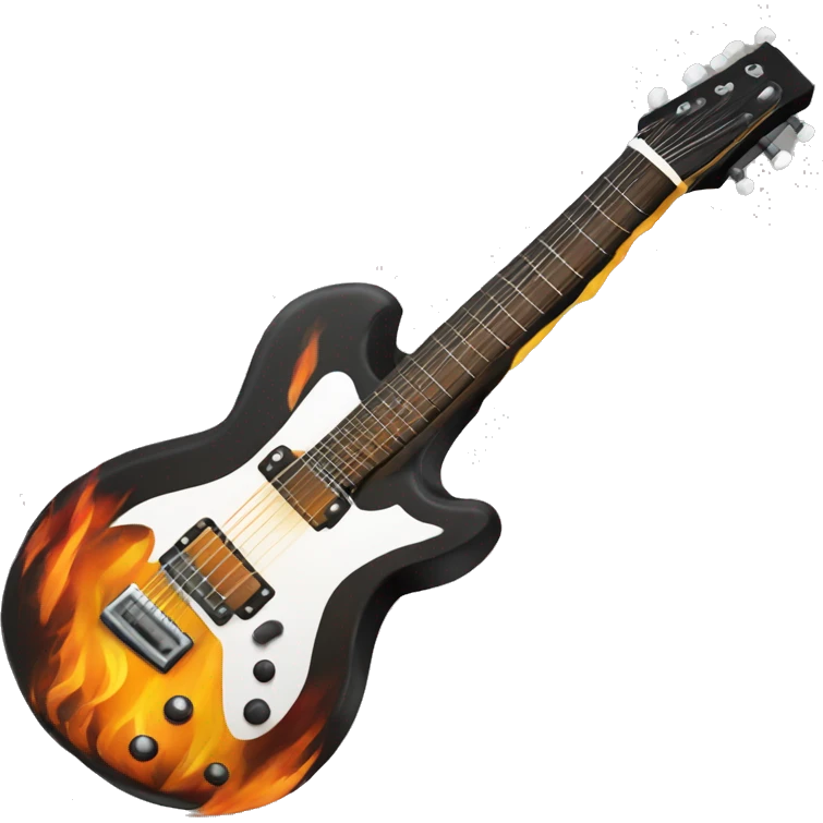 Guitarra pegando fogo emoji