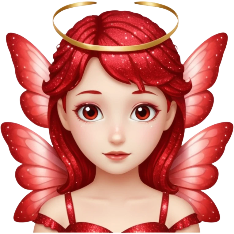 red glitter fairy emoji