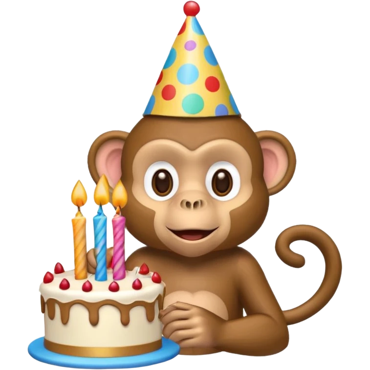 monkey celebrating birthday emoji
