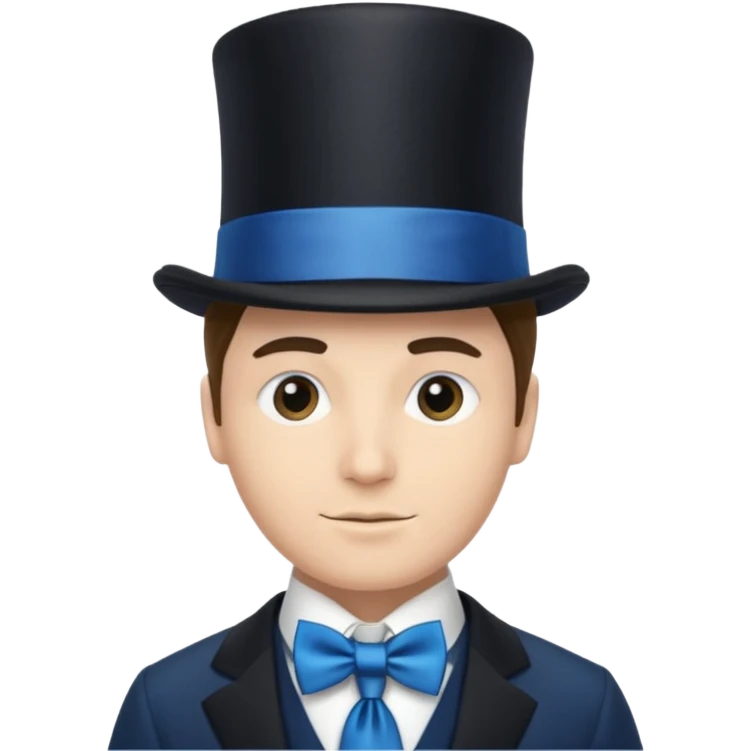 Man in top hat & blue tie emoji