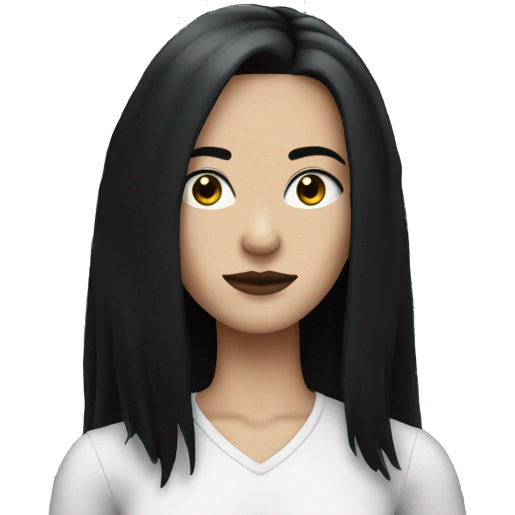 White goth woman with shoulder length black hair  emoji