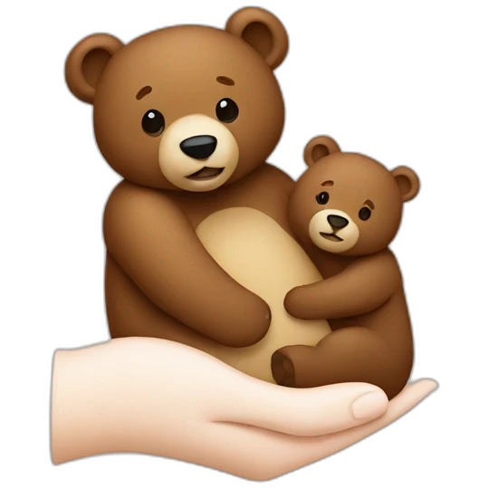 a big bear holding a small bear's hand emoji