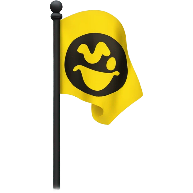 A smiley with a flag of Borussia dortmund in his hand emoji
