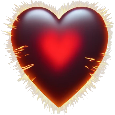 One big red heart with sparks of lighting on it. emoji