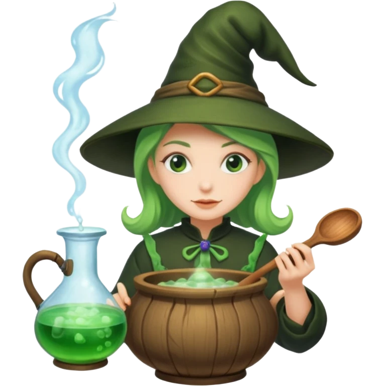 green witch cooking potion emoji