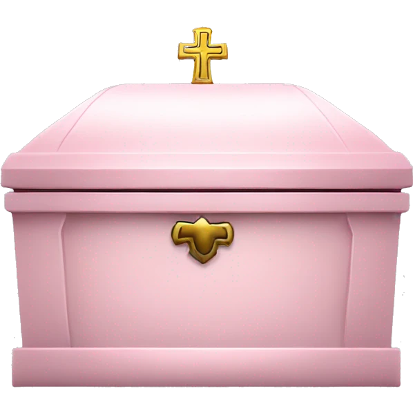 Light pink gothic casket with cross emoji