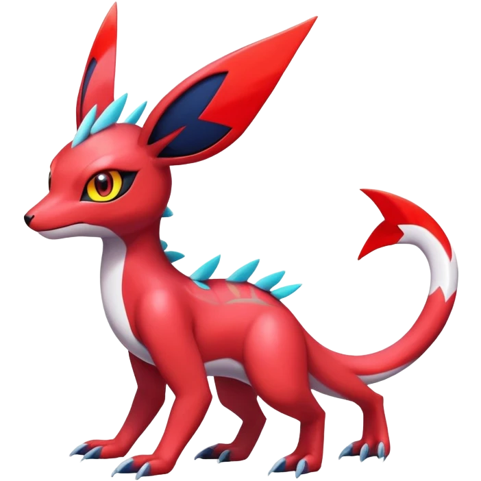  Cute Shiny Exotic Colorful Guilmon-Latias-Koraidon-Umbreon-Fakémon-hybrid-creature (full body)  emoji