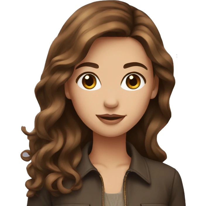 A beautiful girl with brown hair is fashionable emoji