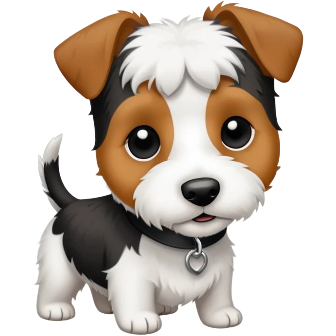 Parson Russel terrier with white and black wiry hair emoji