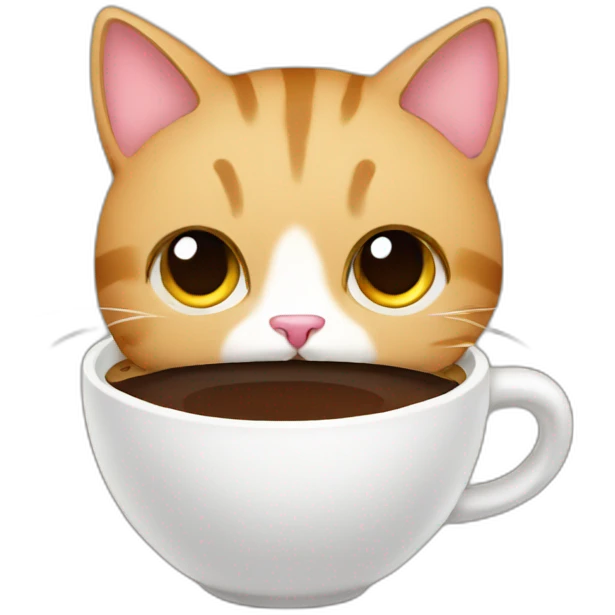cat with a coffee emoji