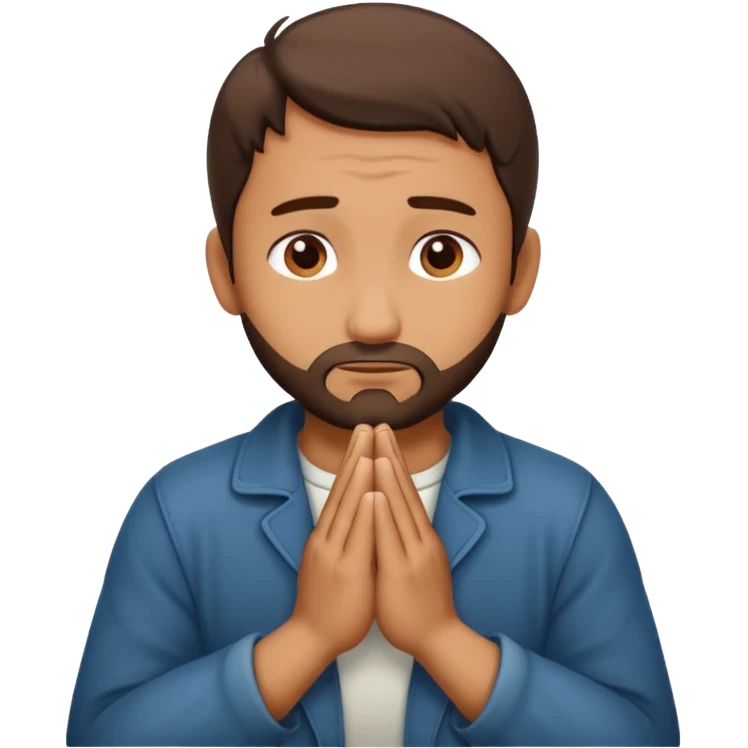 Rugged man praying emoji