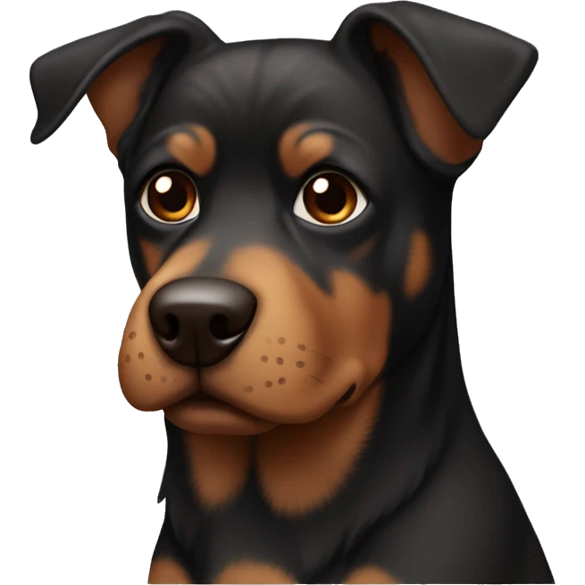 black and brown dog emoji