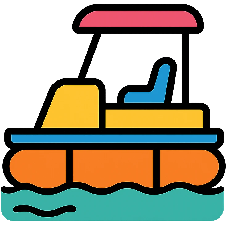 a pontoon, simple and clear emoji