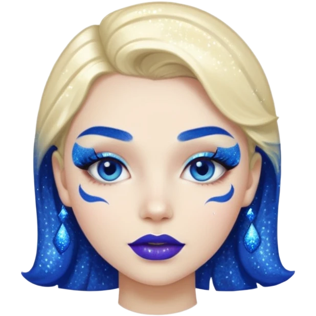 blue lipstick with glitter emoji