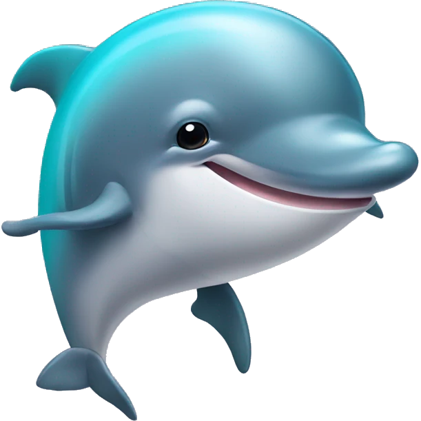 Dolphin listening to music emoji