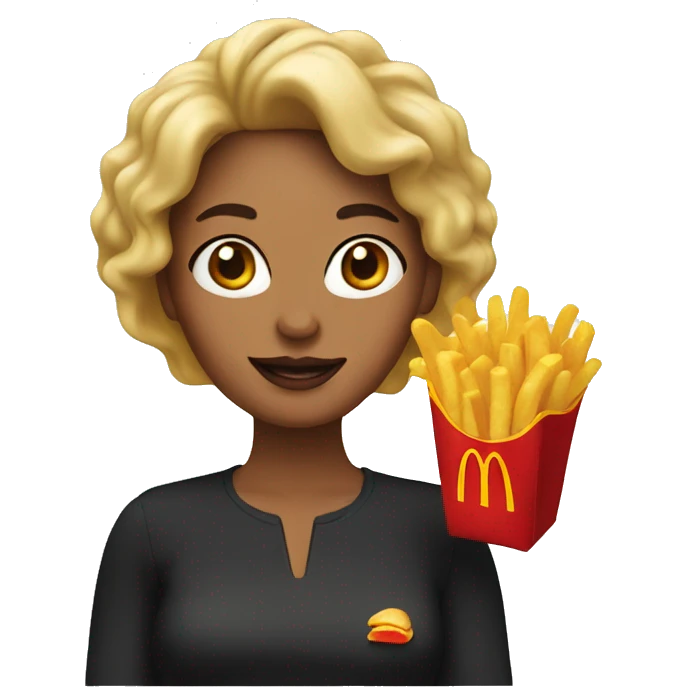 Woman with mcdonald's food emoji