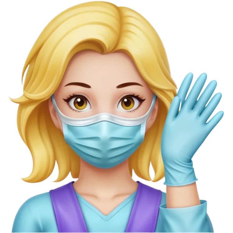 girl in rubber gloves and mask
 emoji
