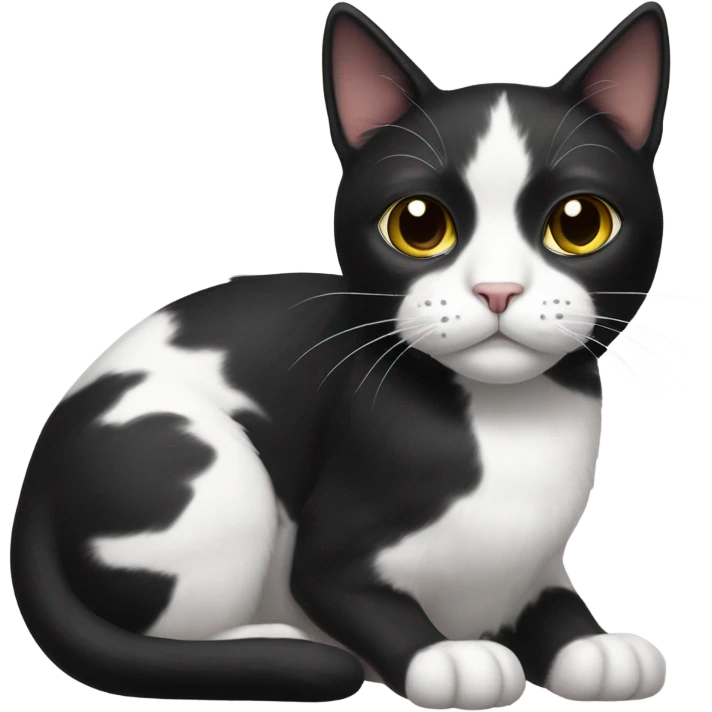 Black and white cat emoji