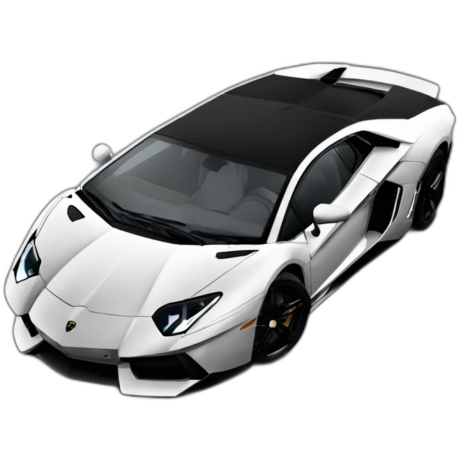 one lamgorghini aventador in black from outside emoji