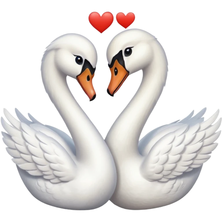 Two swan making a heart 💗 a girl swan  and a boy swan  emoji