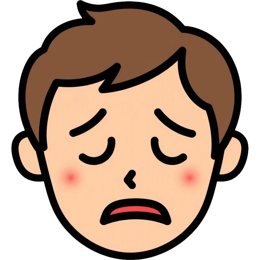 Tired exhausted face with droopy eyes emoji