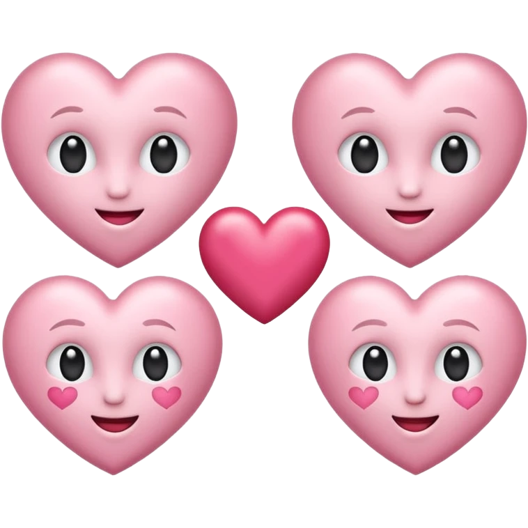 Generate luxe silk satin look emoji sets about love at first sight using baby pink and white colour.  emoji
