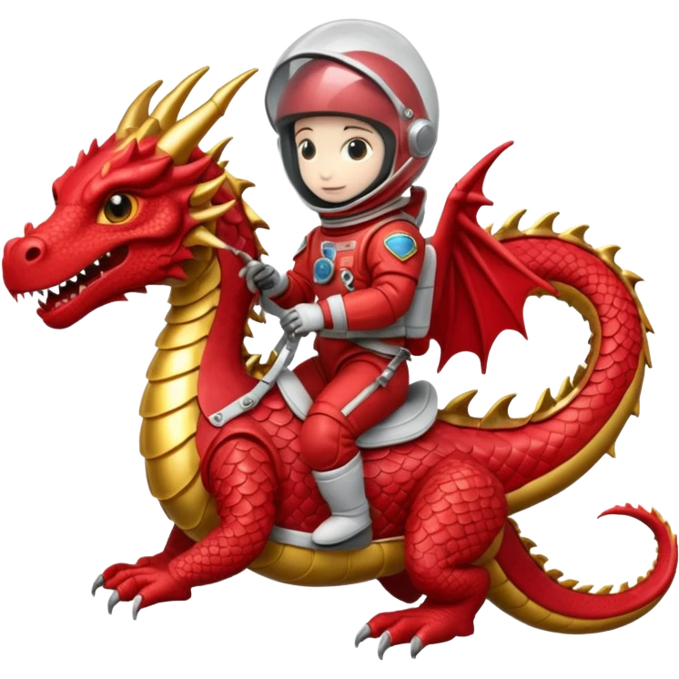 closed helmet astronaut riding dragon emoji