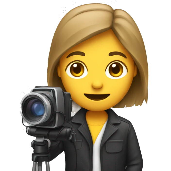 journalist with camera and microphone emoji