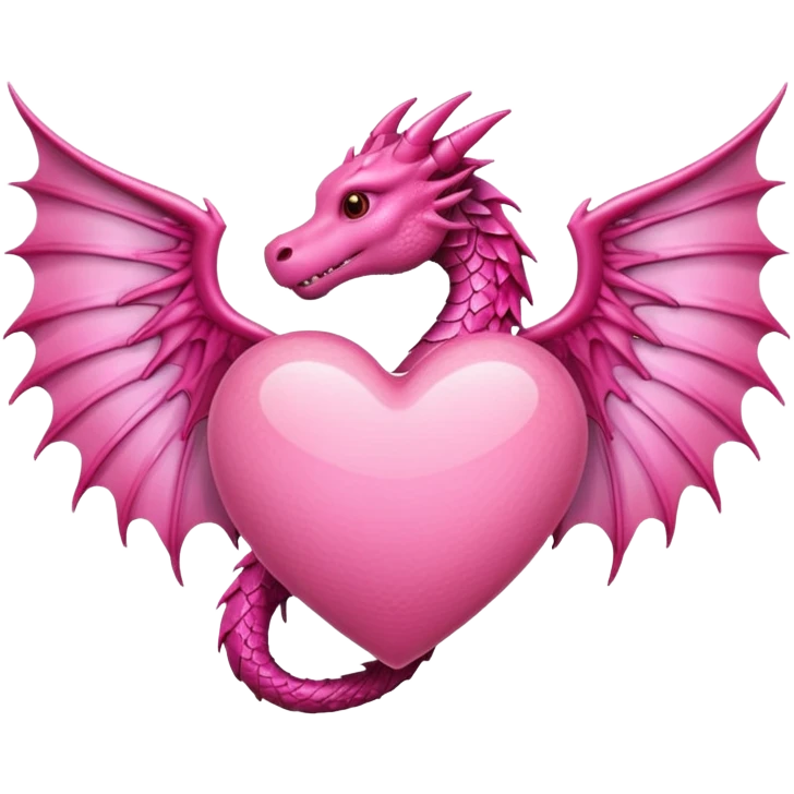 Pink heart with dragon wings emoji