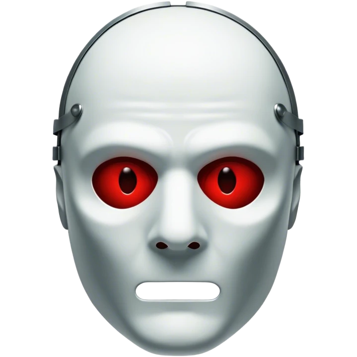 Icon for Thriller: A dark, chilling design featuring a silhouette of Hannibal Lecter’s mask, with a hint of his piercing eyes. Blood-red tones and eerie shadows add suspense, symbolizing the sinister atmosphere. Vintage, intense cinematic style. Transparent background. emoji