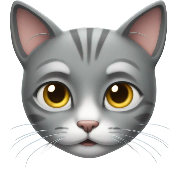 Jealous grey cat emoji