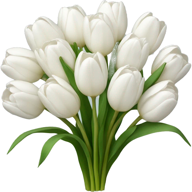 white tulip bouquet  emoji