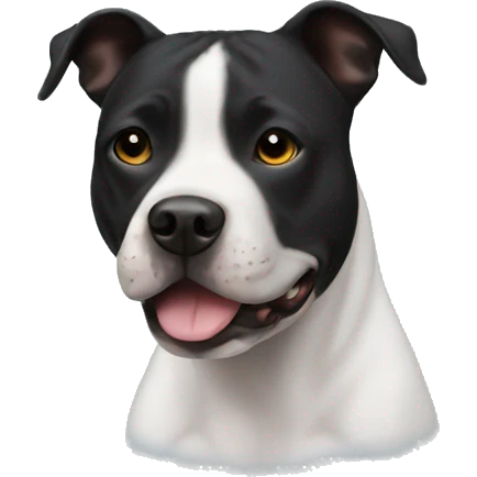 Black staffy white stripe emoji