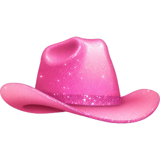 Pink glitter cowgirl hat ombre  emoji