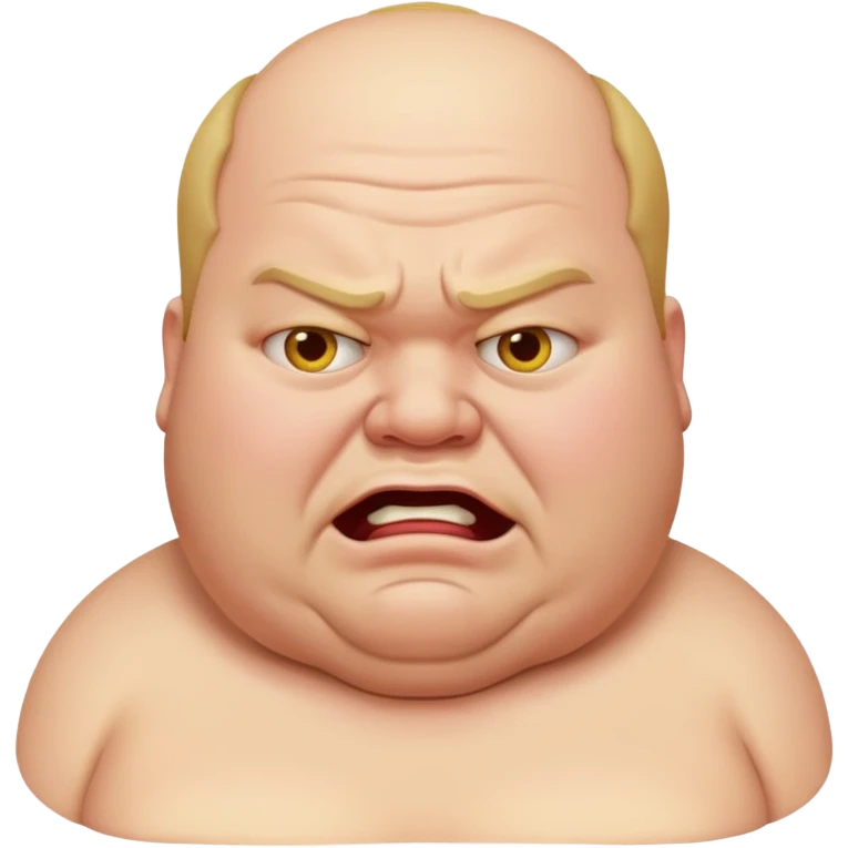 A fat man with a stomach ache emoji