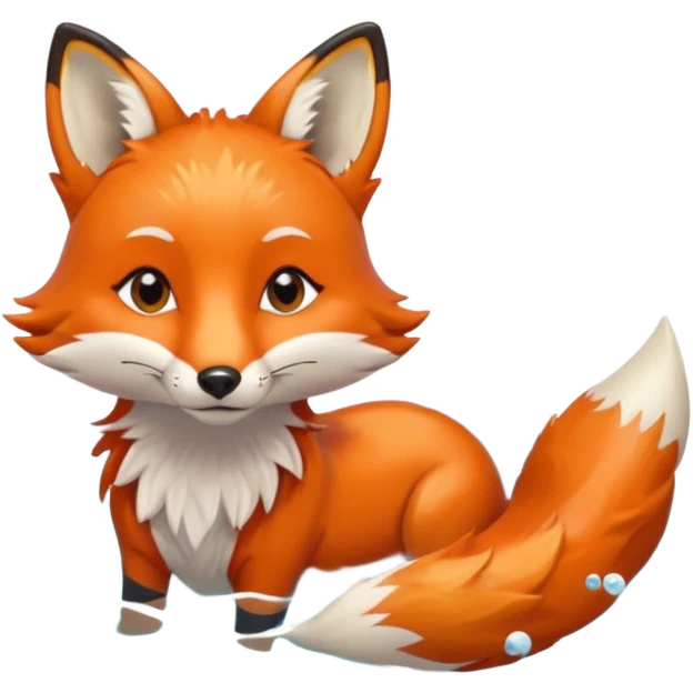 Fox Whearing earrings swimming at the beach emoji