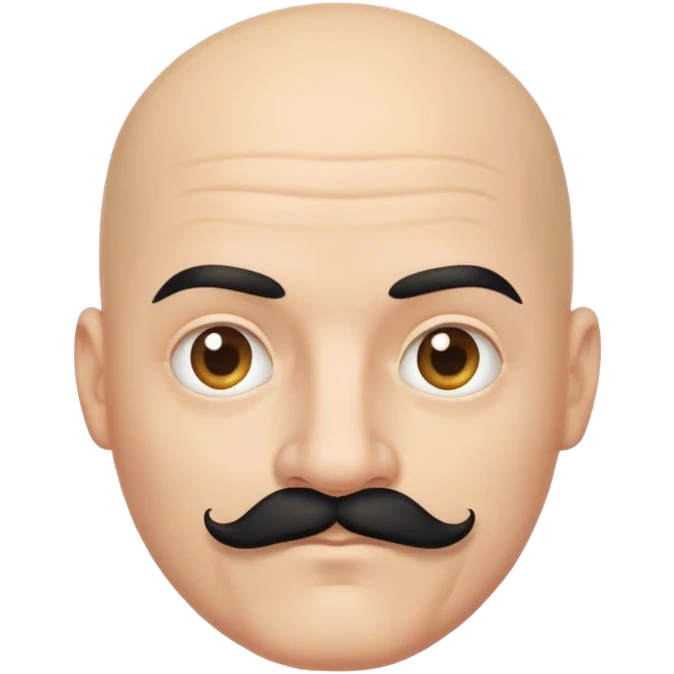 bald man with black moustache  emoji