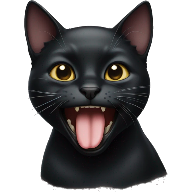 Black cat drooling  emoji
